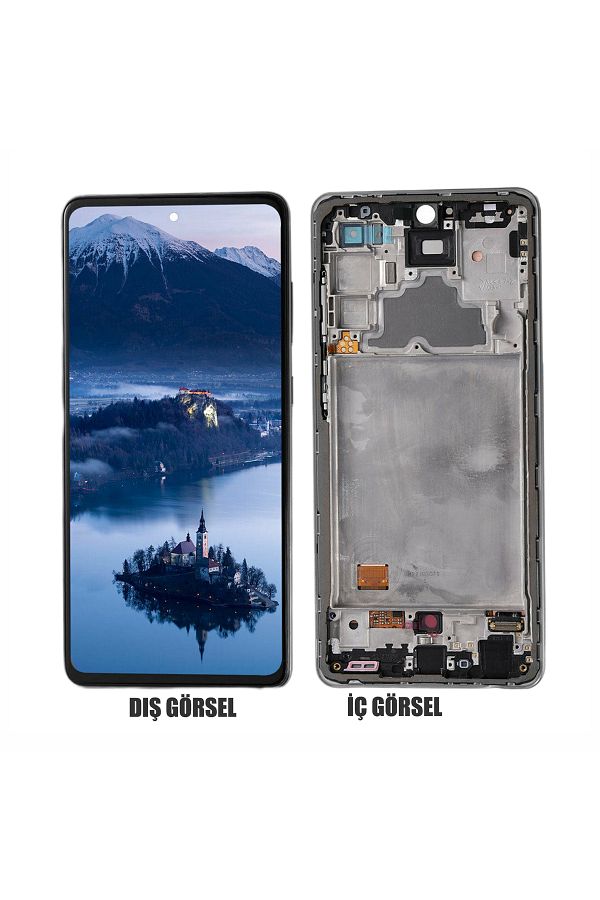 Nettech-Teknonet Samsung Galaxy A72 Compatible Revised Lcd+Touch+Slatted - Black 1