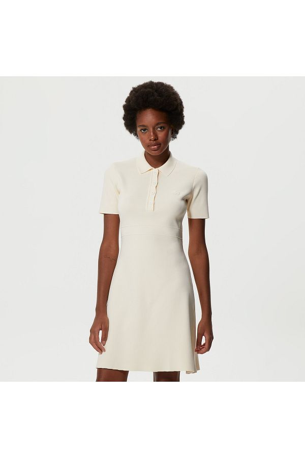 Lacoste White Long Sleeve Shirt Collar Women s Dress Trendyol