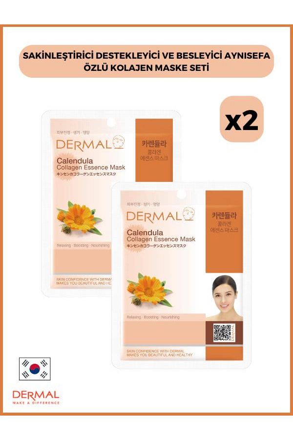 Dermal-Calming, Supporting and Nourishing Calendula Extract Collagen Mask Set 23 Gr. 2 Pieces 1