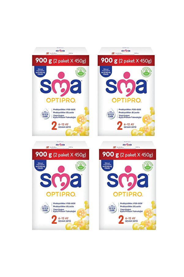 SMA Optipro 2 Probiyotik Devam Sütü 900 gr 4 Adet