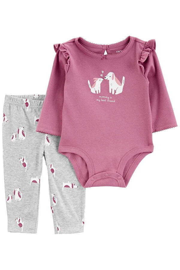 Carter's Kız Bebek Body Pantolon Set 2'li Paket