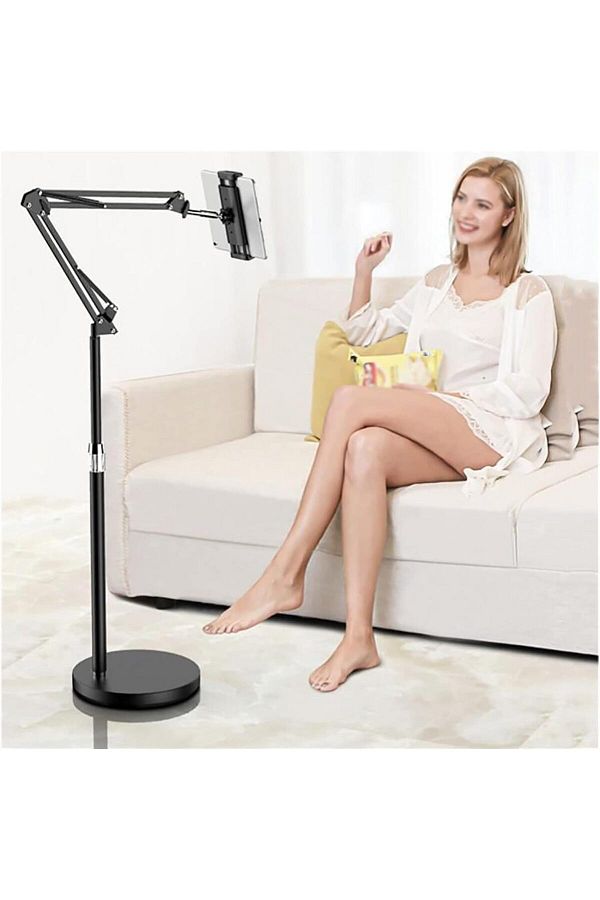 Coverzone-150cm Professional Tablet Holder - Height Adjustable, 360 Degree Rotatable Arm Stand Ldx2 1