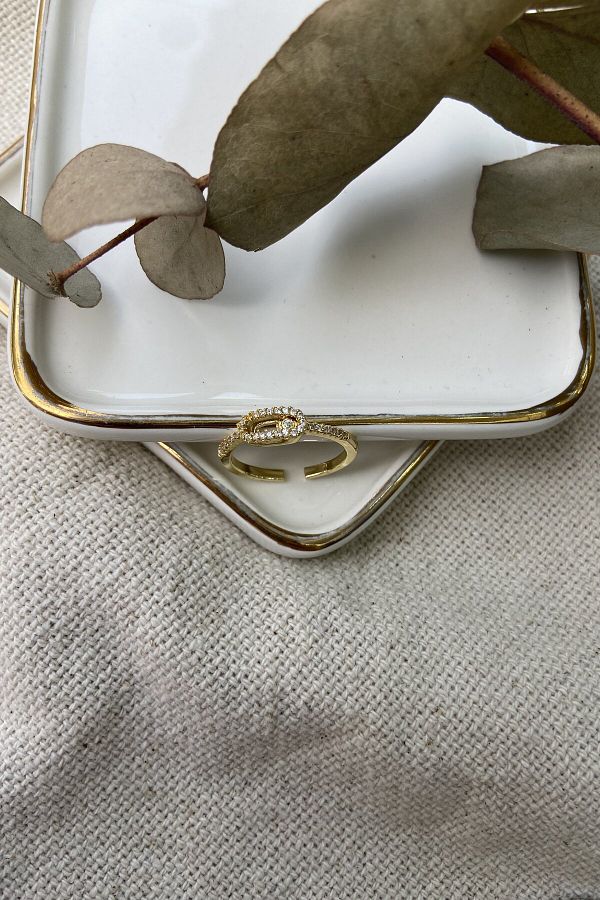 My Joyas Design-14K Gold Plated - Minimal Designed Empty Ring 1