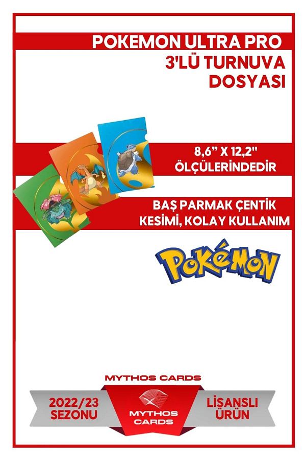 Mythos Cards-Ultra Pro Pokemon - 3-Piece Tournament File Set 1