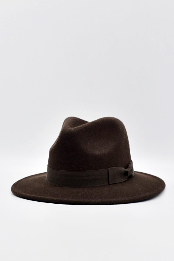 Külah Indiana Jones Men's Wool Felt Fedora Hat Brown- Trendyol