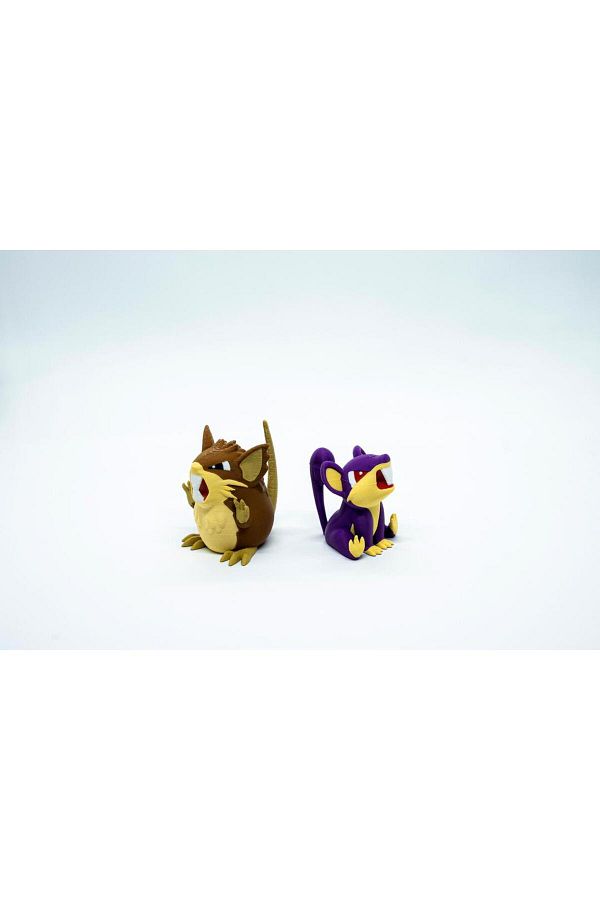 BloomLab-Rattata - Raticate Pokemon 3D Model Evolution 2 Piece Whole Set 1