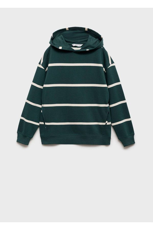 MANGO Kids-Bluza z kapturem w paski 1