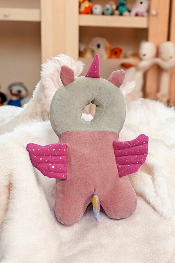 Genel Markalar Unicorn Ayarlanabilir Sevimli Figürlü Bebek Kafa Boyun Koruyucu Koruma Yastığı