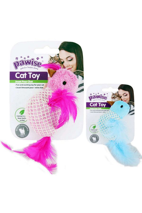 Pawise-Plush Bird Cat Toy with Catnip 9 cm Hnzrn 1