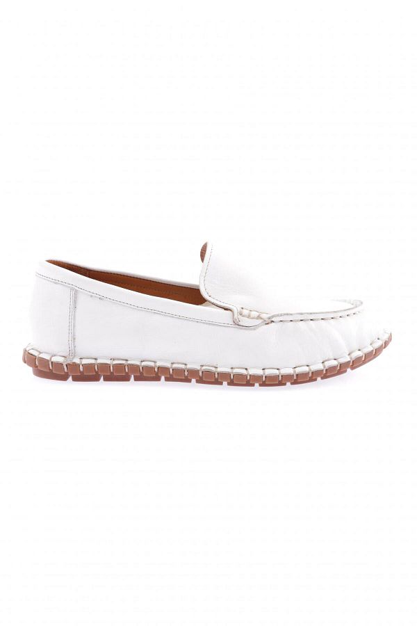 DGN-Women's Stitching Detailed Loafer Shoes White 71432110 1