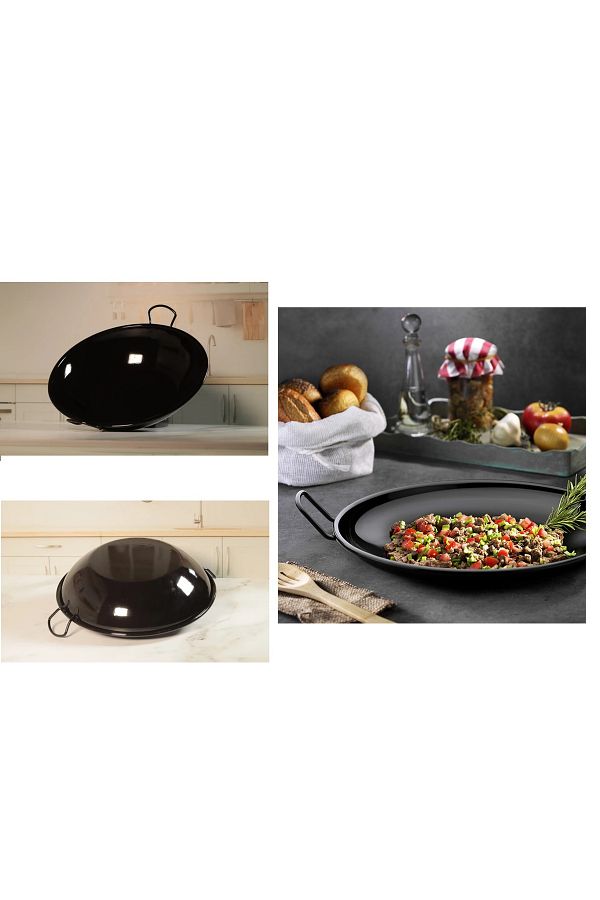 nuit dose-Wog Type Deep Sheet Roasting Pan - 28 cm Enamel for Camping - Picnic 1