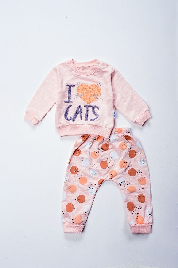 LUSANA-Unisex 378 6-18 Months I Love Cats 2-Piece Set 1