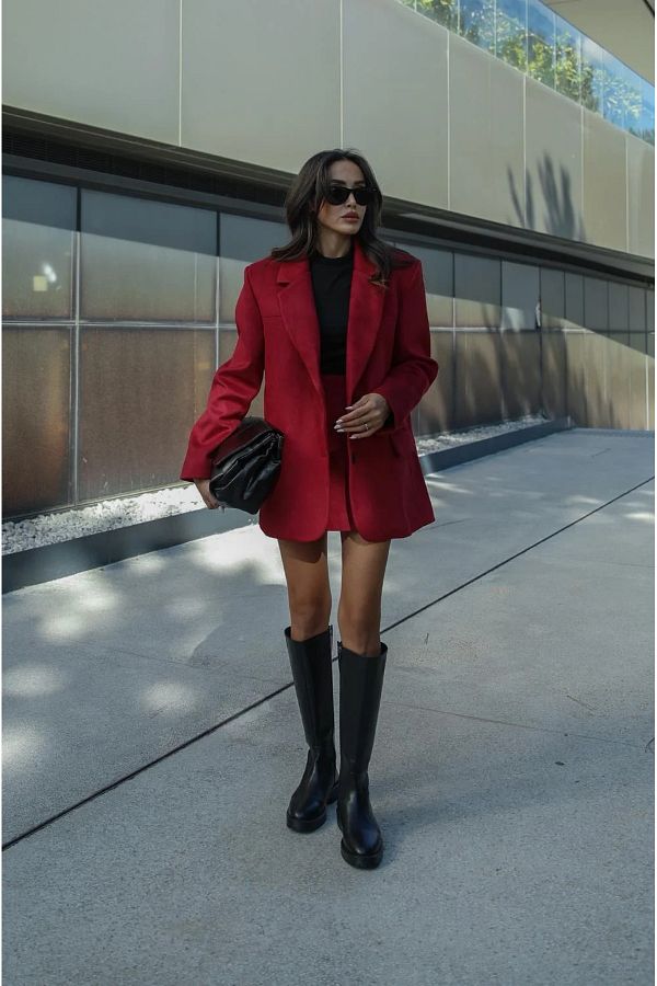 Suede red blazer outlet