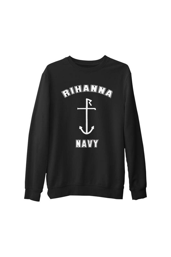 Lord T-Shirt-Rihanna Navy Black Men's Thick Sweatshirt 1