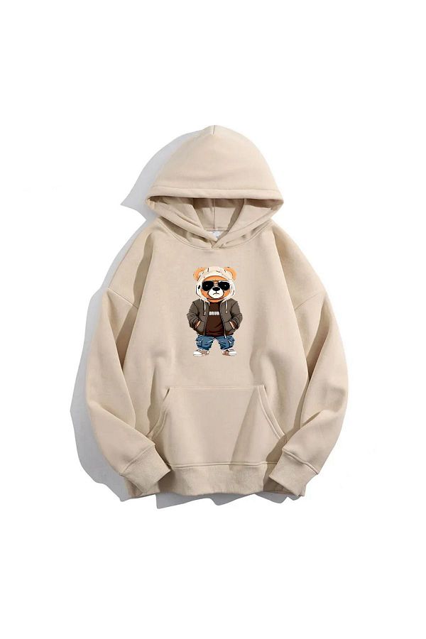 Moda Glo-Φούτερ με κουκούλα Unisex Bruh Bear 1