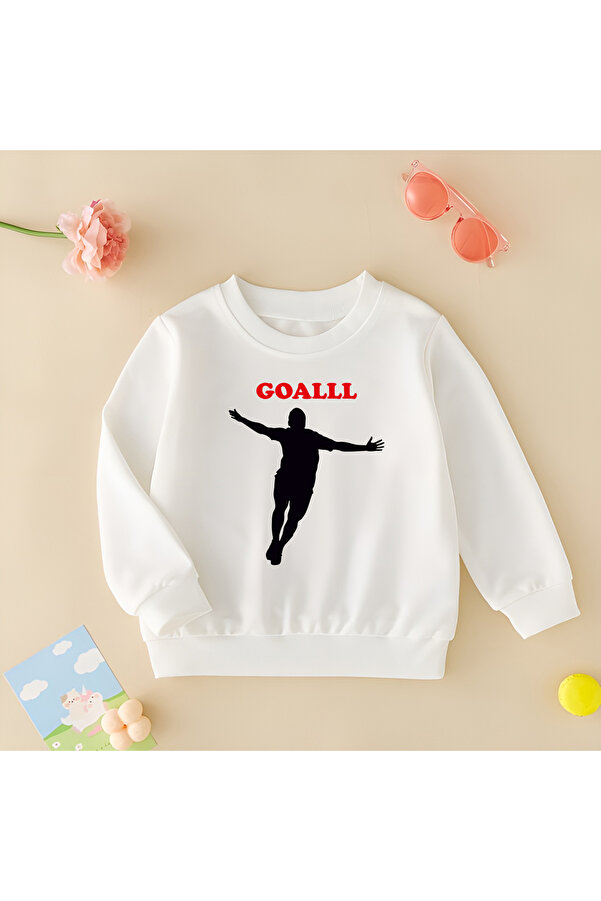 CDA Goalll Unisex Kız Erkek Bebek Beyaz Sweatshirt