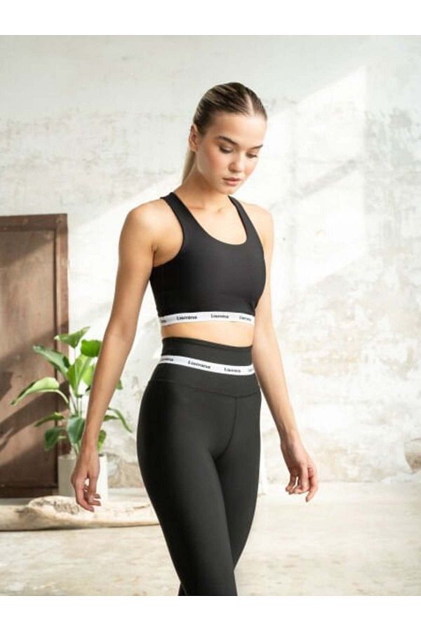Striped gym leggings top