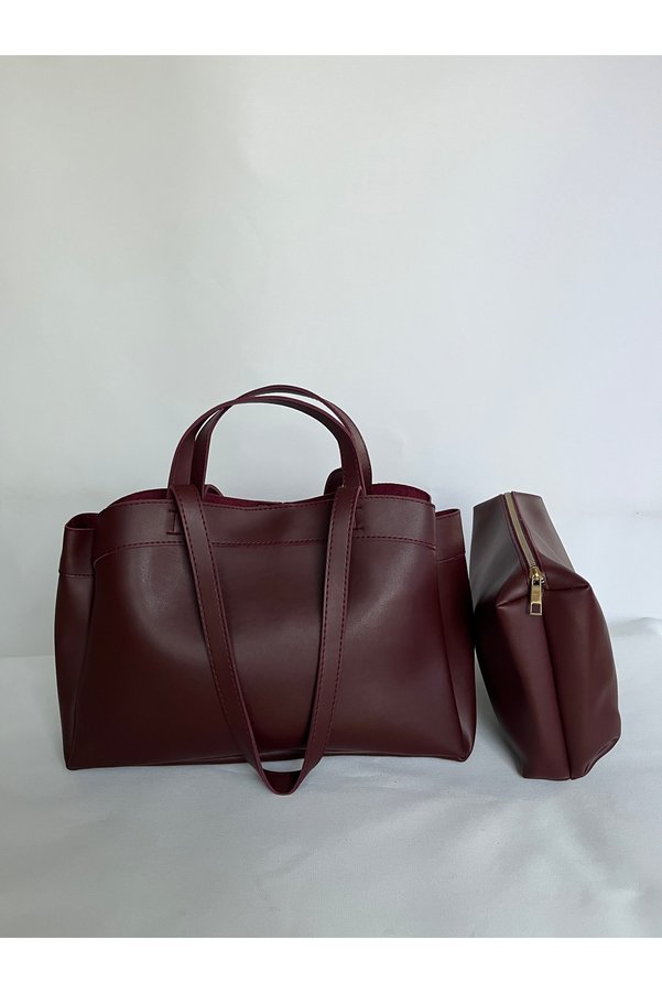 melecco Burgundy Wide Large Puppy Bag Briefcase School Business Bag Arm and Shoulder Laptop Stylish Sport Pinterest Bag