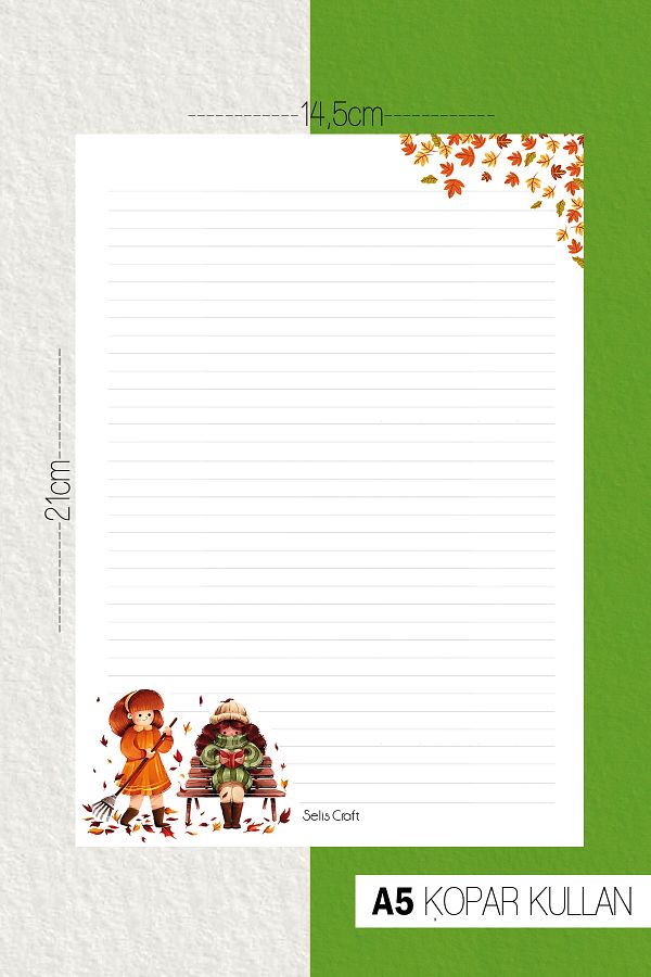 SelisCraft-Autumn Themed Notepad 01 Daily Planner, Notebook, To Do List, Notepad, Agenda 1