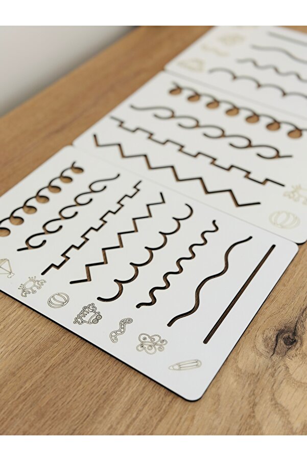 Karter İnovasyon Çizgi Çalışması Seti,3'lü Set,Kalem Tutma Becerisi Geliştiren Oyuncak,Ahşap Oyuncak,Eğitici Oyuncak