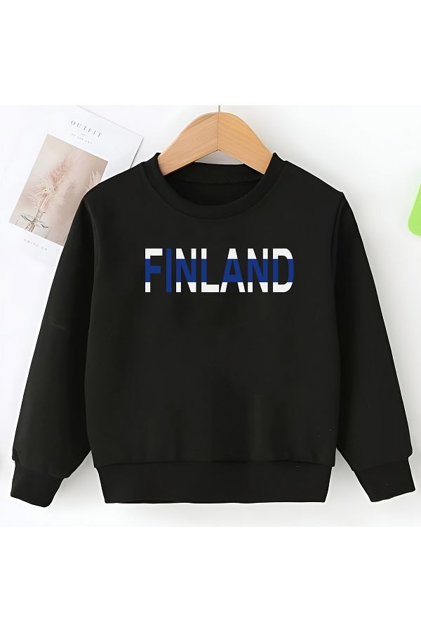 CDA Finland Unisex Baby Girl Black Sweatshirt Trendyol