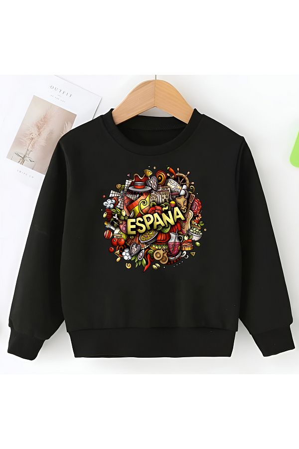 CDA Espana Unisex Baby Girl Black Sweatshirt Trendyol