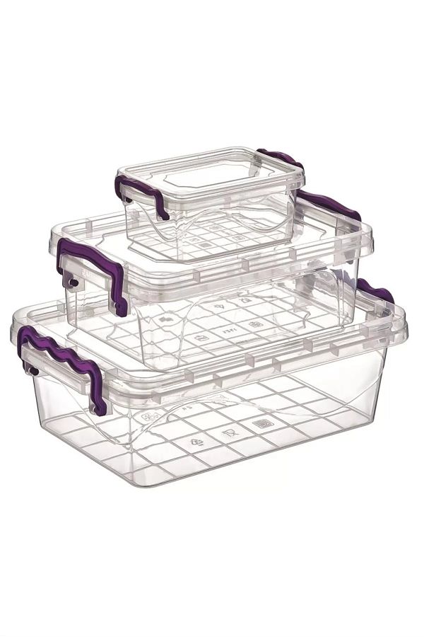 Rasanet-3-Piece Viola Mini Rectangular Storage Container Royaleks-Çnk2076 1