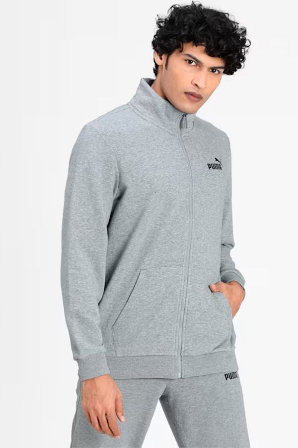 Puma Essentials Men s Gray Tracksuit Jacket 58669603 Trendyol