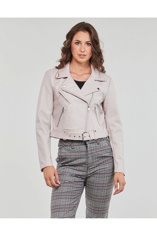 Only 15296592 Women s Faux Leather Jacket Dusty Pink Trendyol