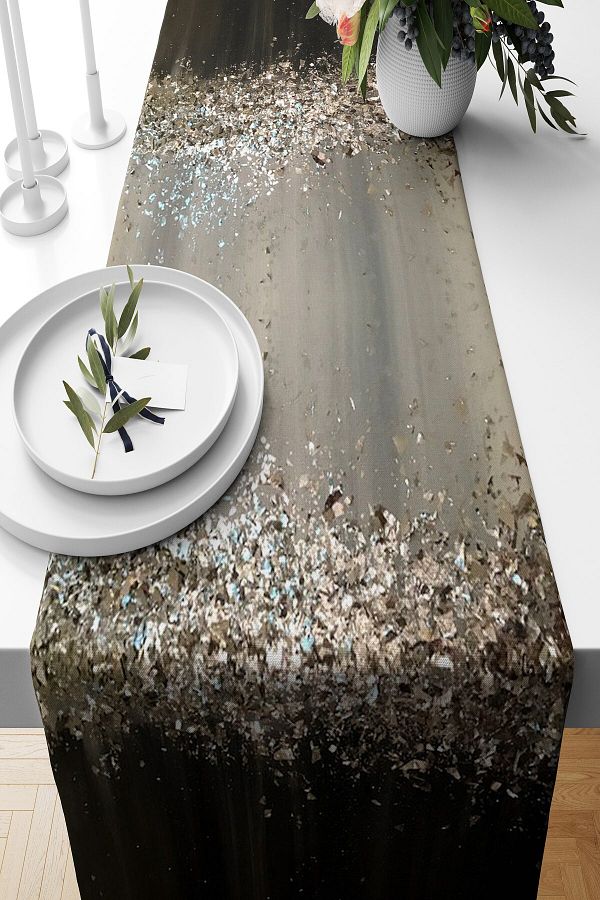 on the clouds-Stain Resistant Fabric - Sequin Sequin Patterned Living Room Kitchen Table Runner, Different Ranir Models 1