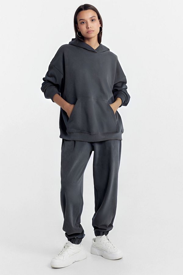 CMZ COLLECT ON Women s 3 Thread Oversize Trend Model Stylish Unisex Unprinted Jogger Tracksuit Set Trendyol