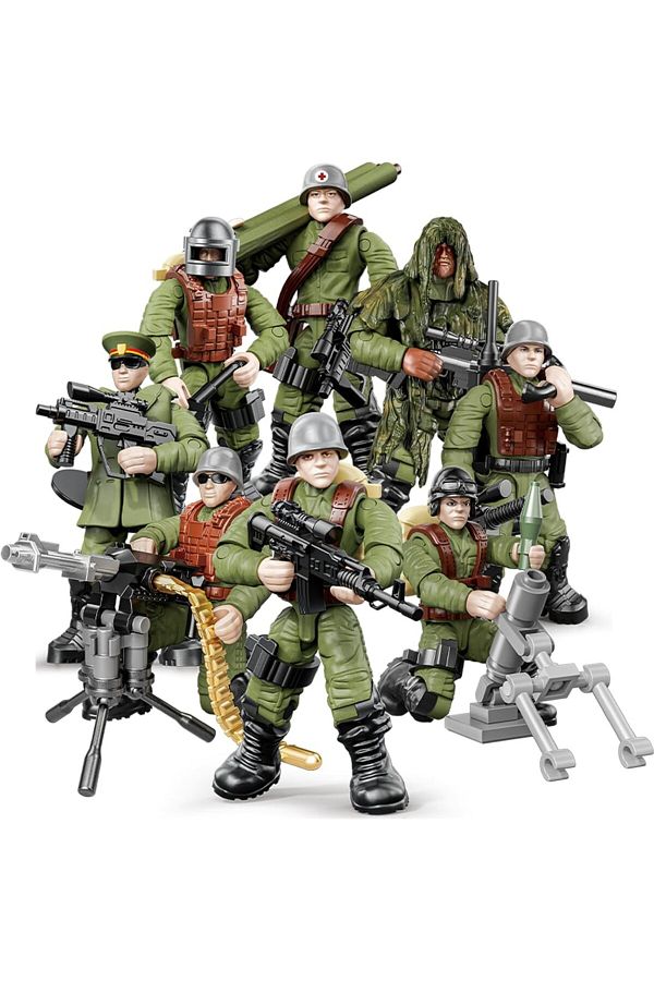 VARSTHREE-8 Pieces Mini Soldier Action Figures Set - Army Model Building Blocks Toy 1