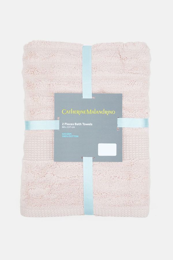 Catherine Malandrino 2 Pieces Bath Towels Pink Trendyol