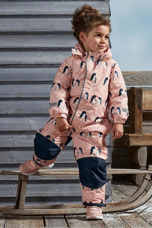 Tchibo-Kids Girl Hooded Long Sleeve Snowsuit Jacket, Peach 1