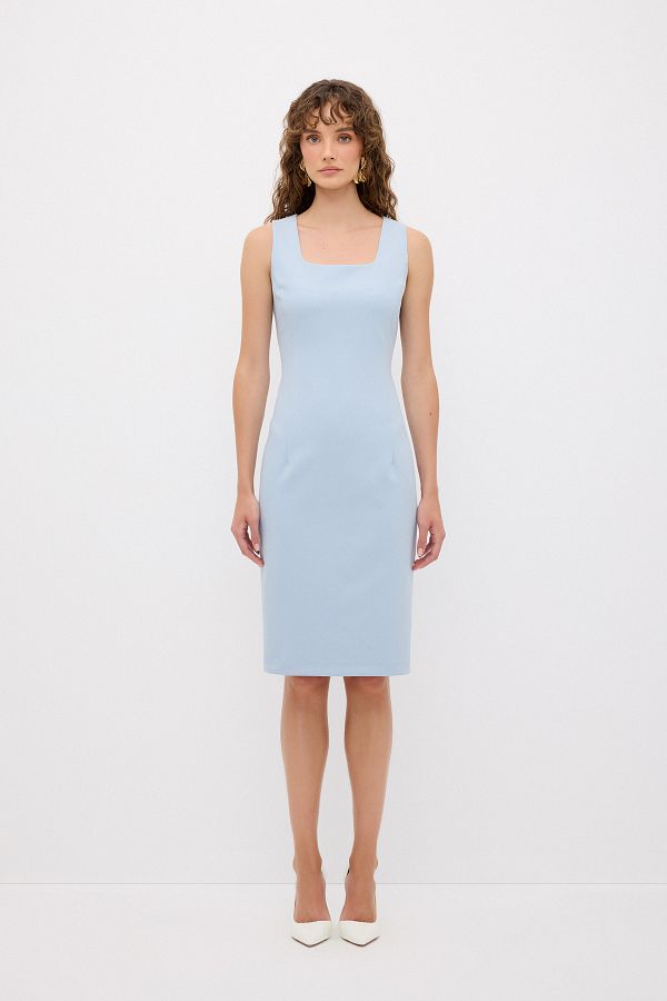 Sleeveless square neck dress outlet