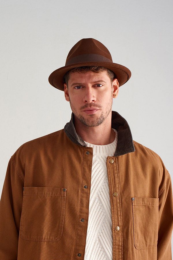 Mens brown felt hat best sale