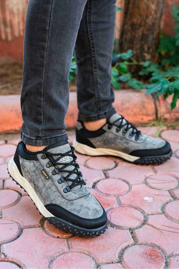 Nubbock-Men's Gray Dk Orthopedic Daily Waterproof Sneaker Nk1102 1