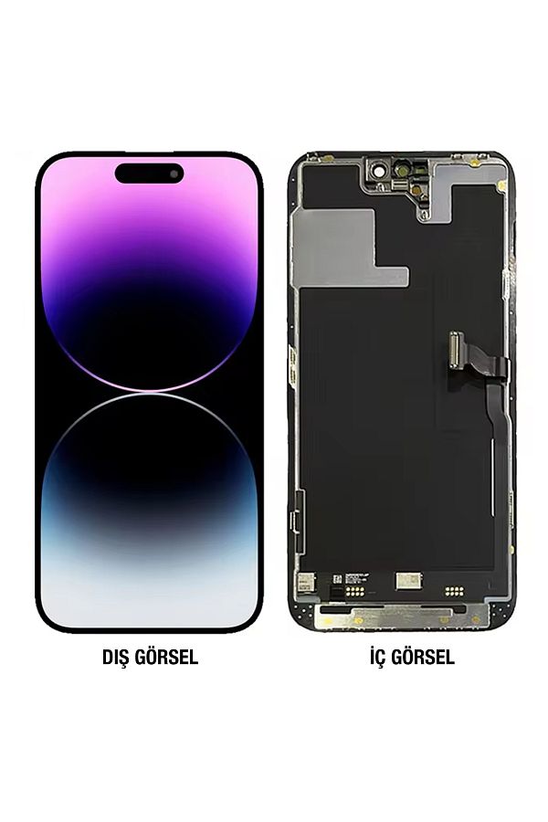 Teknonet-iPhone 14 Pro Max Compatible Gx Oled Lcd Touch Screen with Slats - Black 1