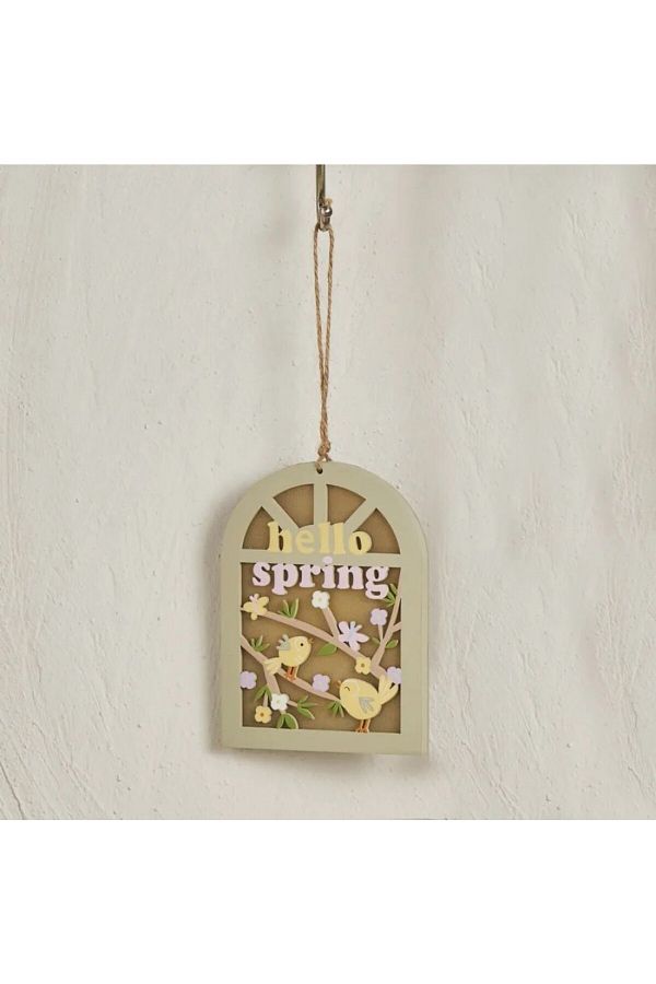 Karaca-Ostern Hallo Frühling Led beleuchtetes hölzernes dekoratives Schmuckstück 1