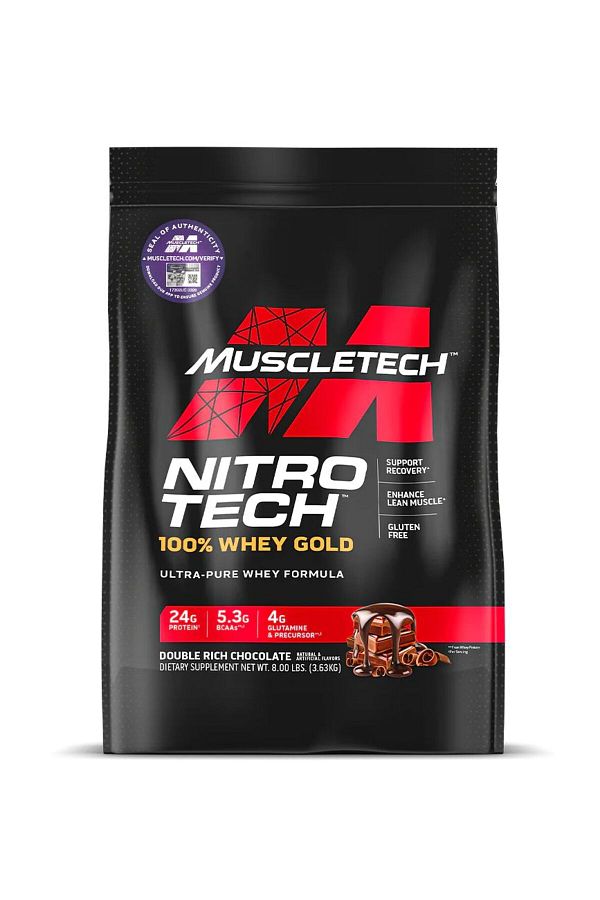 MUSCLETECH-Nitro Tech Whey Gold, Double Rich Chocolate, 8 LB 1