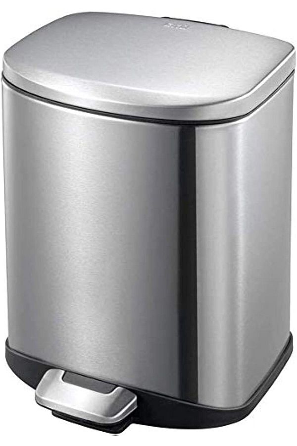 EKO-Della Stainless Steel Rectangular Step Waste Bin with Soft Close Lid, 6-Liter 1