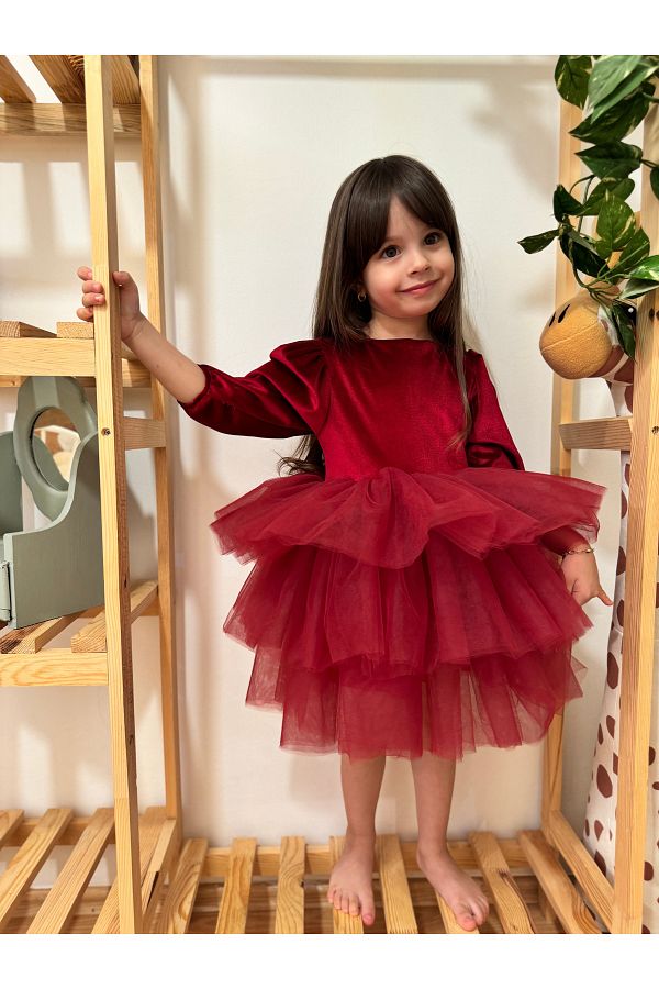Burgundy baby dress sales