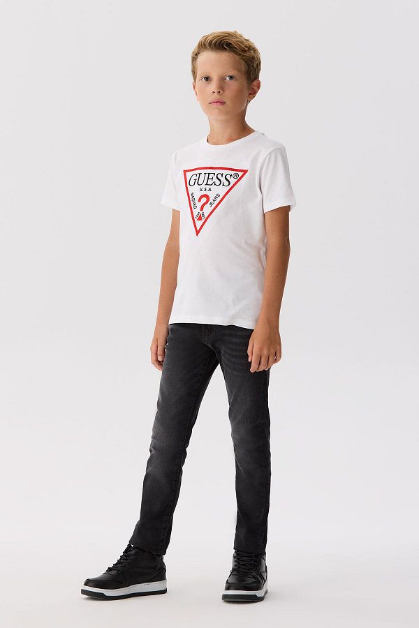 Guess-Biele chlapčenské tričko Bg Store 1