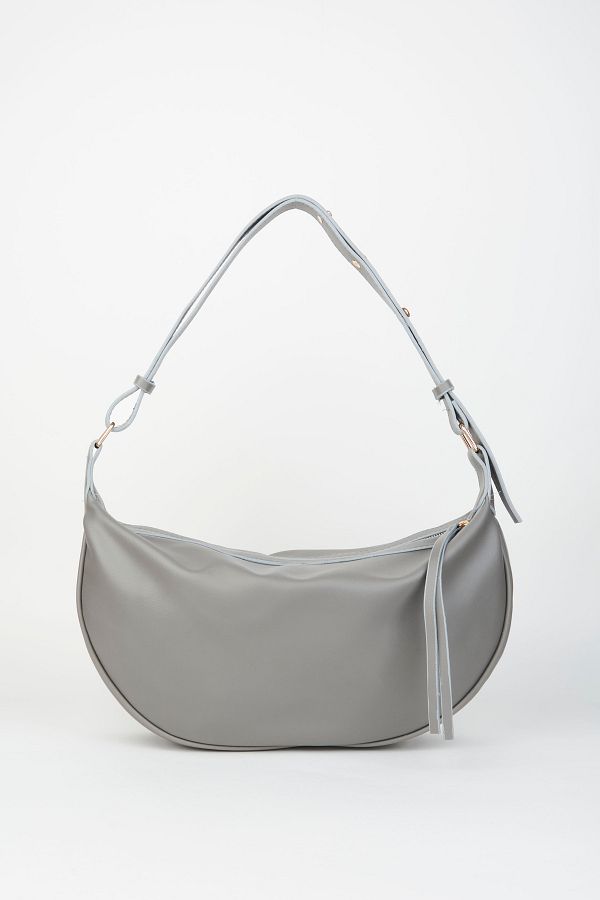 Vivaq Women s Gray Soft Faux Leather Design Zipper Closure Hand Shoulder Bag with Strap Trendyol