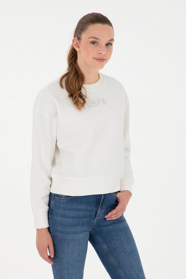 U.S. Polo Assn. Women s Ecru Crew Neck Sweatshirt 50294751 Vr019 Trendyol