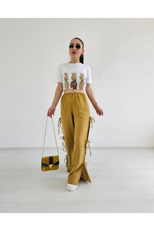 Altı Üstü Butik-Pantaloni cu cravată la picioare 1
