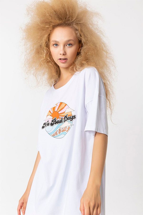 White fancy t shirt on sale