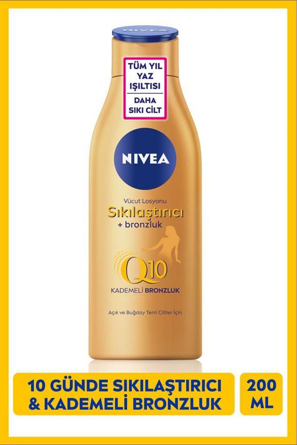 NIVEA-لوشن الجسم Q10 - لشد البشرة وتسميرها 200 مل، تسمير متدرج، لشد البشرة في 10 أيام 1