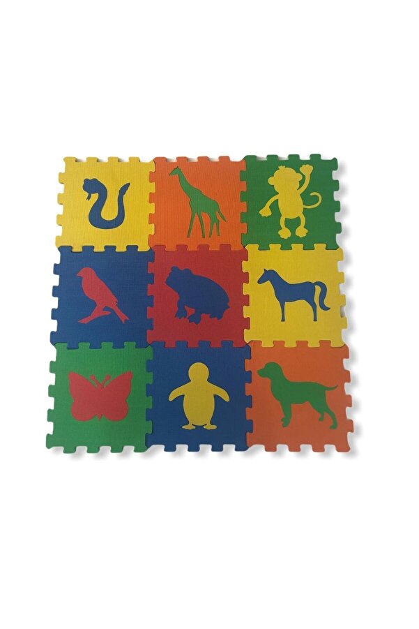 EKİM TOYS 9 Parça Yapboz Büyük Boy HAYVAN  Desenli Oyun Karosu Yer Matı 33*33 10MM