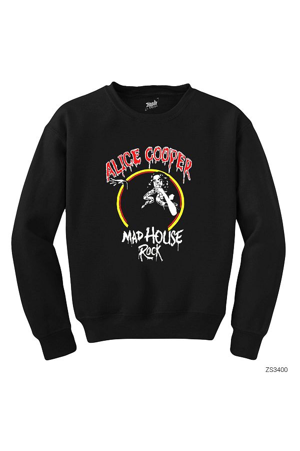 WAKHA Alice Cooper Mad House Black Sweatshirt Trendyol